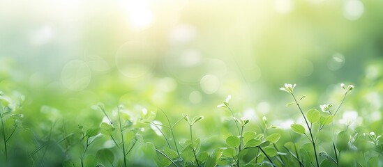 Wall Mural - fresh ecology landscape with blurred greenery as a background perfect for wallpaper with natural gre