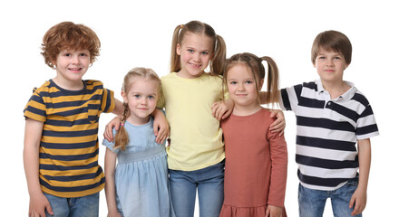 Poster - Portrait with group of children on white background