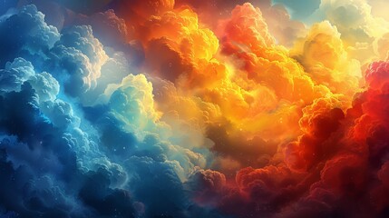 Wall Mural - A colorful sky with clouds of different colors
