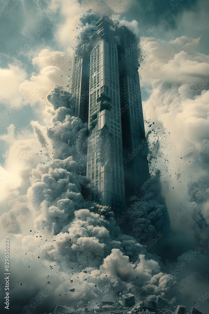 Dramatic Collapse of a Corporate Empire:Opulent High-Rise Office ...