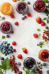 Wall Mural - Various jam isolate on a white background. Selective focus.