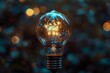 © Ilia Nesolenyi - A light bulb glowing in the dark, showcasing innovation and data-driven strategies. The intricate circuitry inside is visible