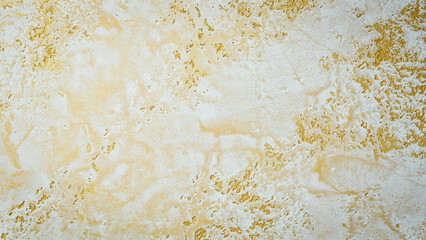 Wall Mural - Wall decor Venetian decorative plaster with golden glitter paint. Background, abstraction.