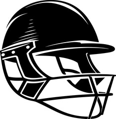 Cricket Helmet Silhouette with Face Guard