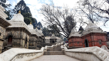 Wall Mural - NEPAL, KATHMANDU, December 2023, Tourist at Pashupatinath Temple Complex