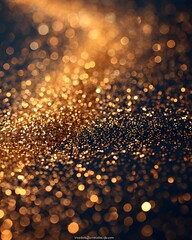 Wall Mural - Golden glitter background Glittering surface with twinkling lights for an elegant design or festive decoration or wedding invitation card template shiny gold abstract pattern wallpaper. High Quality.