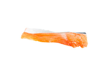 Fresh salmon fillet isolated on white background, Salmon fish sliced , Raw food