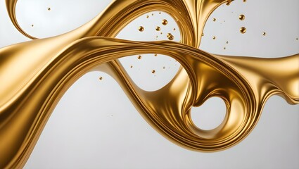 Poster - Liquid gold flowing, abstract art wallpaper