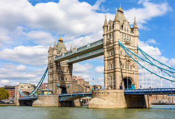 Famous Tower bridge over Thames river, London, UK