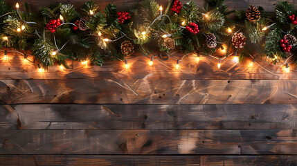 Wall Mural - holiday illumination and decoration concept - christmas garland. Generative AI.