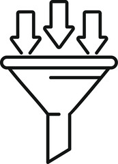 Poster - Simple and minimalist outline icon of conversion funnel for marketing and lead generation strategy in business. Modern and scalable design for web traffic and online campaign