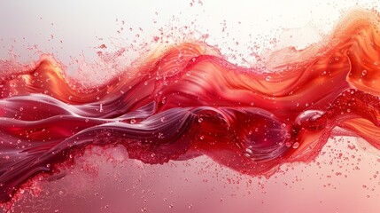 Wall Mural - a vibrant abstract of swirling red liquid, symbolizing energy, passion or the vitality of life