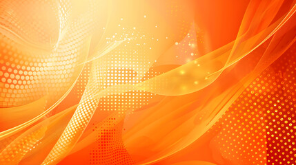 Wall Mural - abstract orange background with lines and halftone effect. generative ai.
