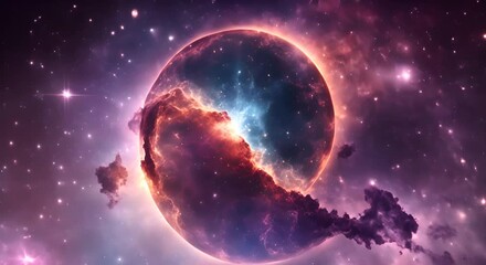 Wall Mural - nebula and galaxies in space seamless looping virtual video animation background