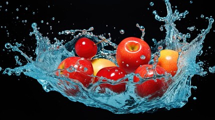 Poster - fruit in splash