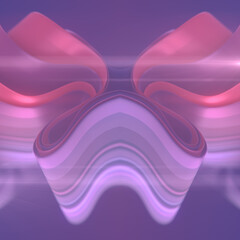 Aufkleber - Modern symmetrical colorful background with trendy neon wave gradient. 3d rendering digital illustration