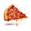 © Studicon - A realistic slice of pepperoni pizza. Generative AI.