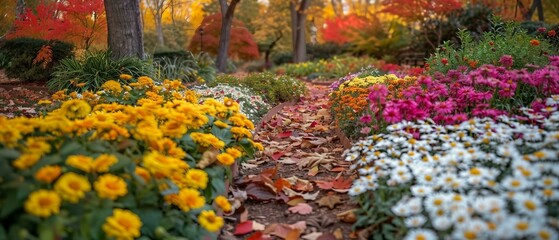 Canvas Print - colorful flowers in the garden