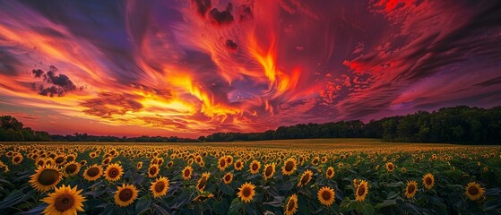 Poster - beautiful sunflowers