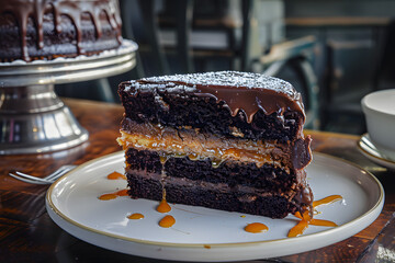 Wall Mural - chocolate cake with caramel