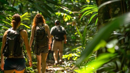 Canvas Print - Venture into the heart of the jungle on an unforgettable expedition. Encounter exotic wildlife, navigate dense foliage, and uncover the mysteries that lie within the lush, green depths.