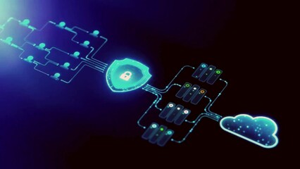 Cloud technology and cyber security background