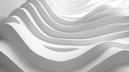 Seamless wave-like forms in white against a clean background, highlighting minimalist design.