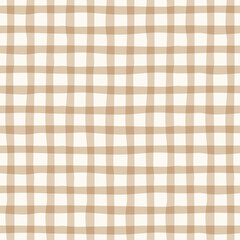 Wall Mural - Hand drawn checkered pattern. Vector background