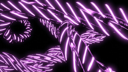 Wall Mural - swirling neon lines in dark space. design. cyber harnesses with neon lines in space. moving neon lin