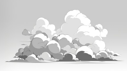 Sticker - A sleek cartoon gray cloud design with a stylish border and shadow