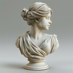 Wall Mural - Marble sculpture of a womans head and shoulders