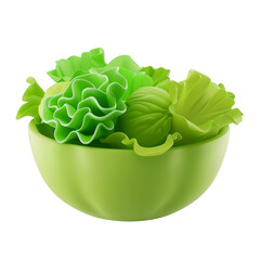 Canvas Print - cute salad icon, for apps, 3d render, plastic material