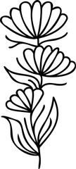 Wall Mural - Line art hand drawn flower, decorative flower design