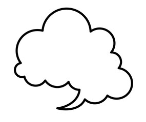 Sticker - Cloud-Shaped Speech Bubble Outline