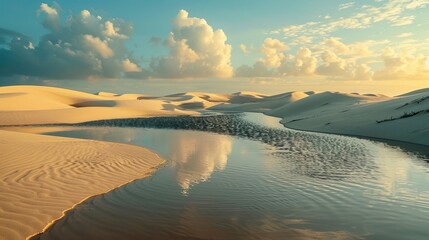 Wall Mural - Dunes in Brazil. A stunning green oasis. Nature and travel concept.