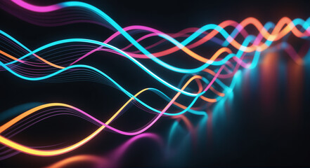 Wall Mural - abstract neon colors background wave