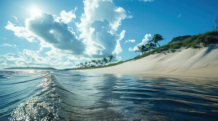 Wall Mural - Dunes in Brazil. A stunning green oasis. Nature and travel concept.