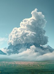 Canvas Print - Spectacular Mountains Hidden in Clouds