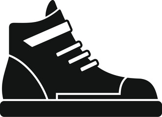 Poster - Simple black silhouette of a hightop sneaker suitable for various design needs