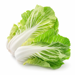 Sticker - there are two pieces of lettuce on a white surface