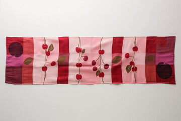 Wall Mural - there is a red and pink scarf with cherries on it