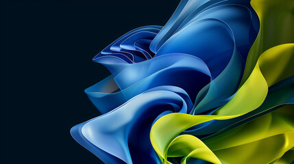Wall Mural - there is a close up of a blue and green abstract design