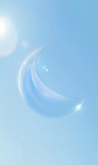 Wall Mural - there is a picture of a blue sky with a sun and a crescent