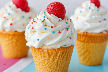 cupcake with ice cream