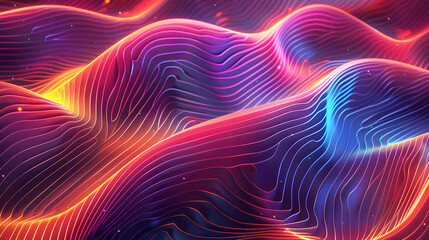 Wall Mural - bright wavy lines background. generative ai.
