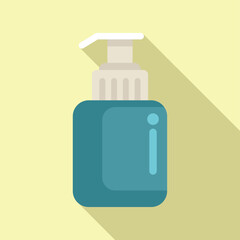 Wall Mural - Flat design vector of a liquid soap dispenser with a pump, on a beige background