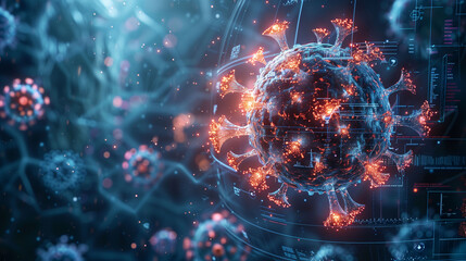 3d abstract virus close up background