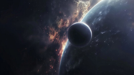 stunning cosmic scenery of outer space with planets and stars