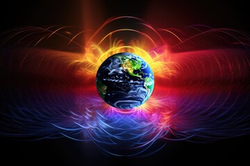 Poster - a planet with a bright light, A representation of the electromagnetic spectrum