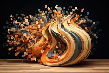Poster - a sphere with a clock inside of it, A 3D visualization of a mathematical equation, transforming its abstract concepts into a visual spectacle